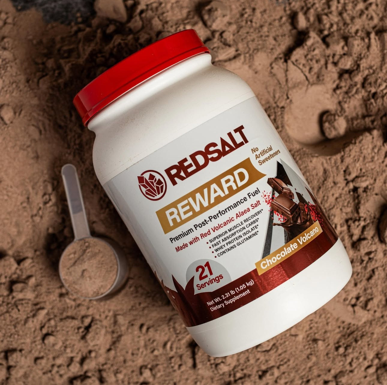 REDSALT REWARD: Pre/Post Workout Fuel - Whey Protein Isolate + Fast Absorbing Carbs + Red Alaea Salt + Glutamine
