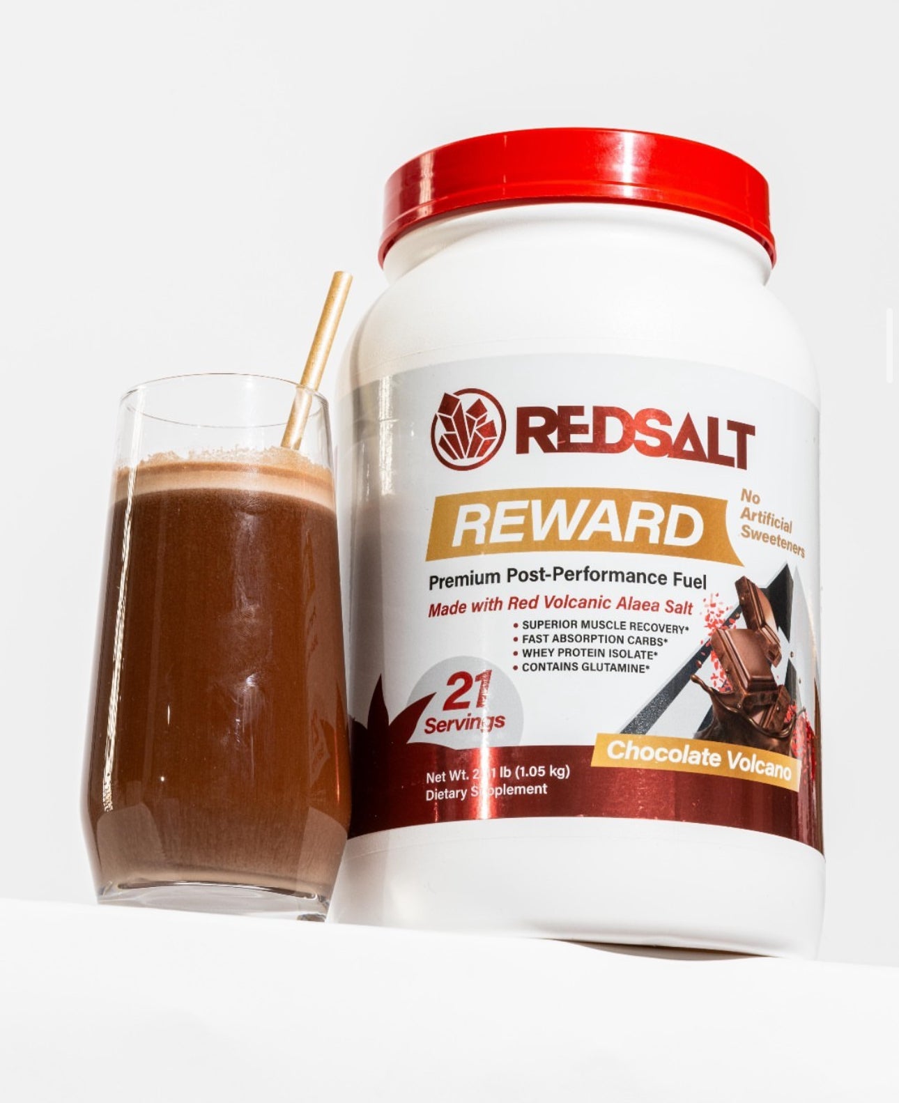 REDSALT REWARD: Pre/Post Workout Fuel - Whey Protein Isolate + Fast Absorbing Carbs + Red Alaea Salt + Glutamine