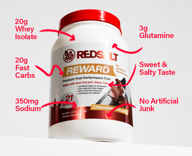 REDSALT REWARD: Pre/Post Workout Fuel - Whey Protein Isolate + Fast Absorbing Carbs + Red Alaea Salt + Glutamine