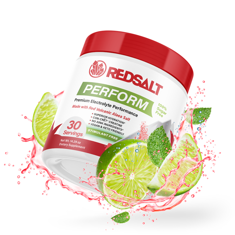 REDSALT PERFORM: 3 in 1 Pre Workout Powder - Volcanic Electrolytes + Creatine HCl + Pump Agents (NO STIM, NO TINGLE, CLEAN ENERGY)