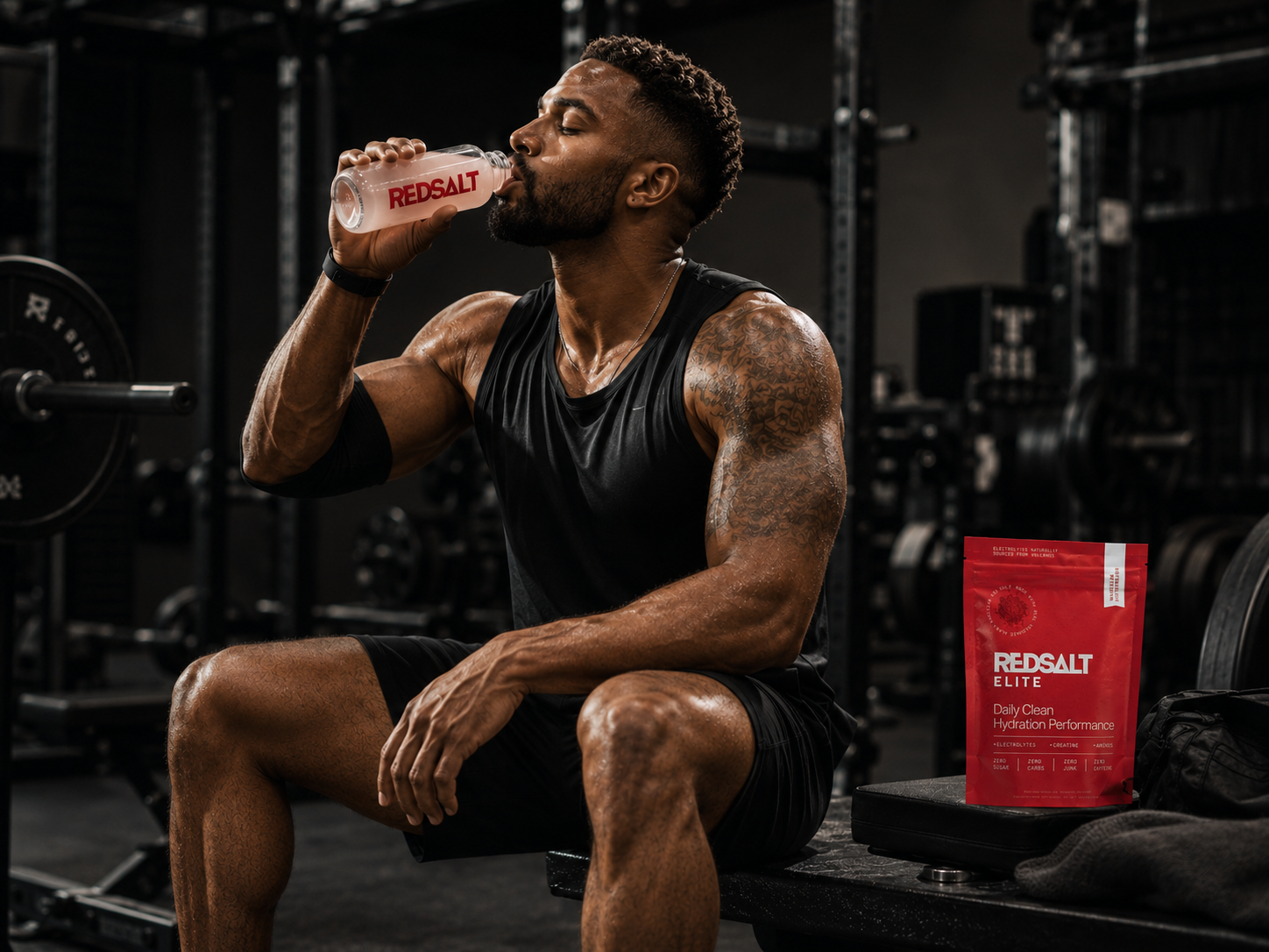 Athlete using REDSALT Elite in the gym