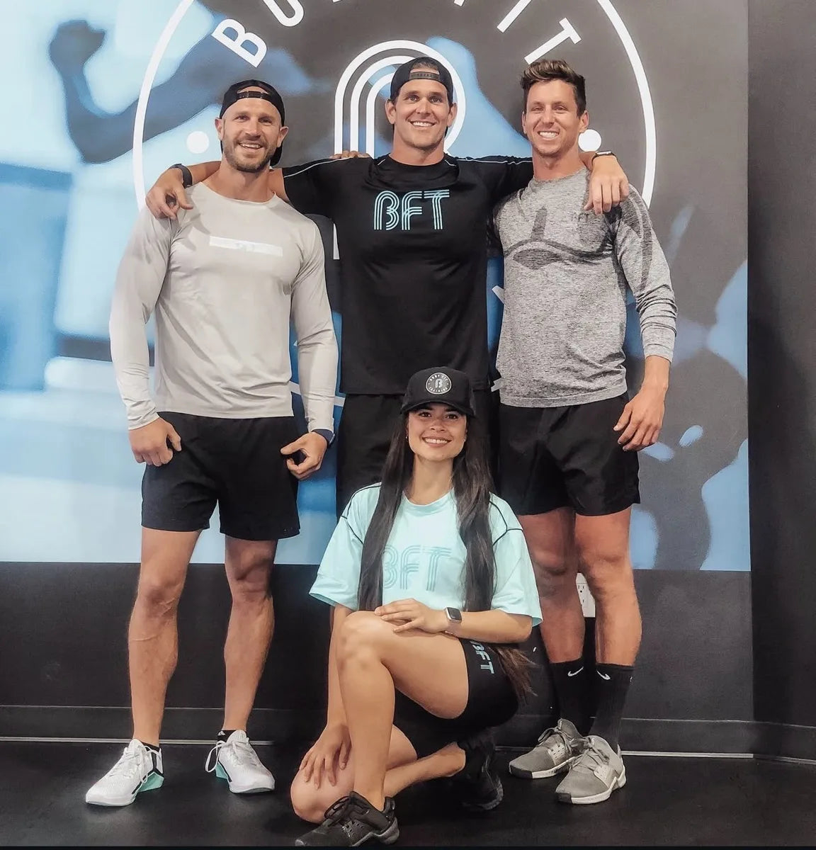Jacob with fellow members of the gym community